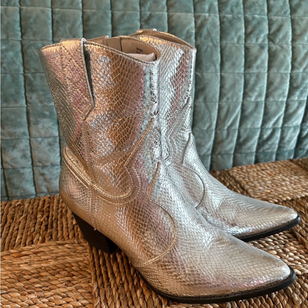 Coconuts by Matisse Silver Snakeskin Ankle Boots